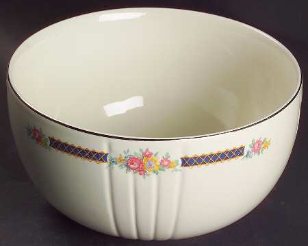 Blue Bouquet (Platinum Trim) 9" 3 1/2 Qt Radiance Bowl