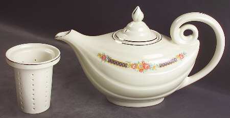 Blue Bouquet (Platinum Trim) Aladdin Teapot & Lid w/Infuser