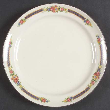 Blue Bouquet (Platinum Trim) Dessert/Pie Plate