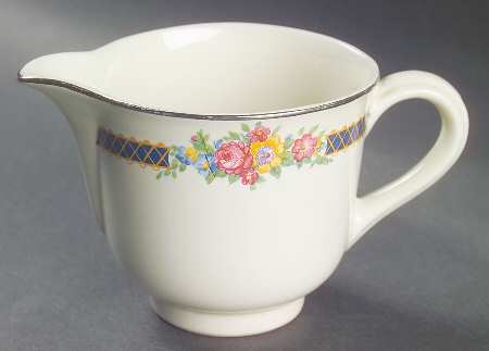 Blue Bouquet (Platinum Trim) Modern Creamer