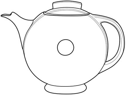Blue Garden Donut Teapot & Lid