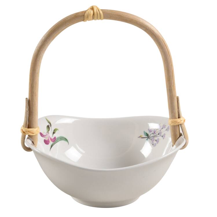 Bouquet 7''-7 1/4'' Basket W/Bamboo Handle HC