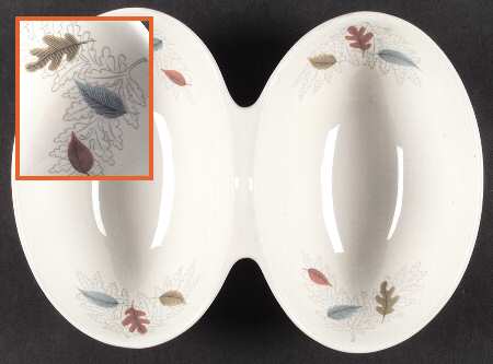 Century Fern 11" Oval Divided Vegetable Bowl