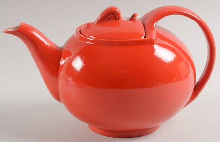 Chinese Red Hook Cover Teapot & Lid