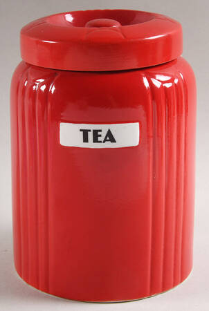 Chinese Red Radiance Tea Canister & Lid