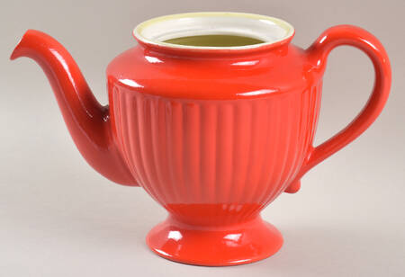 Chinese Red Los Angeles Teapot No Lid