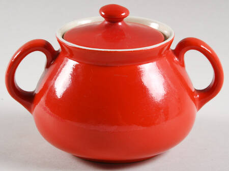 Chinese Red New York Sugar Bowl & Lid