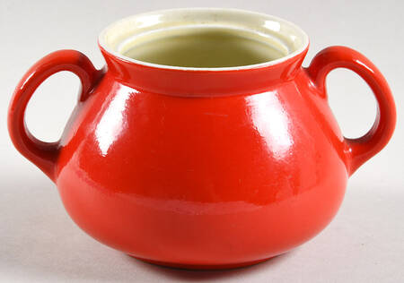 Chinese Red New York Sugar Bowl No Lid