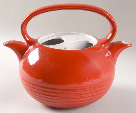 Chinese Red Twinspout Teapot No Lid