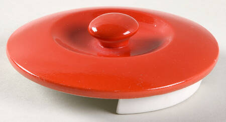 Chinese Red Lid for Twinspout Teapot