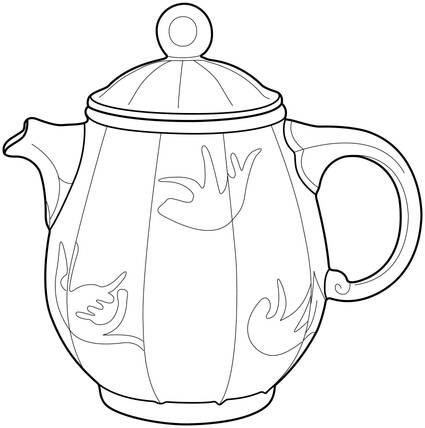 Chinese Red Birdcage Teapot & Lid