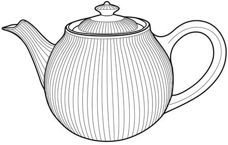 Chinese Red Ribbed Globe Teapot & Lid