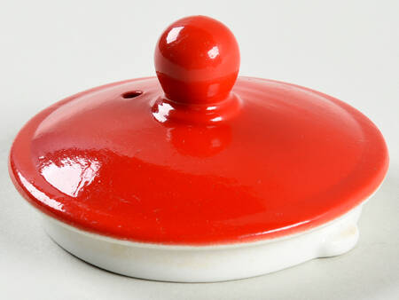 Chinese Red Lid for Plain Globe Teapot