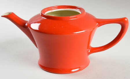Chinese Red Cleveland Teapot No Lid
