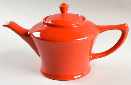 Chinese Red Cleveland Teapot & Lid