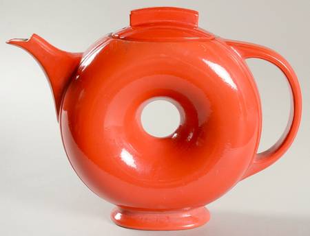 Chinese Red Donut Teapot & Lid