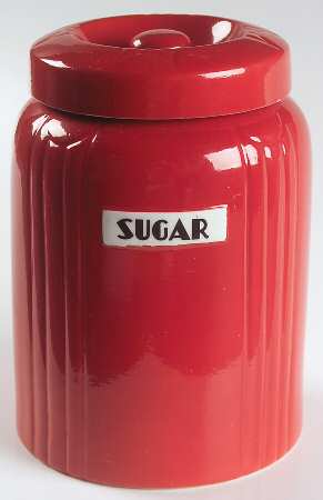 Chinese Red Radiance Sugar Canister & Lid