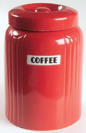 Chinese Red Radiance Coffee Canister & Lid