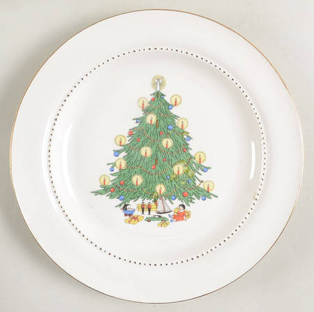 Christmas Tree & Holly Salad Plate