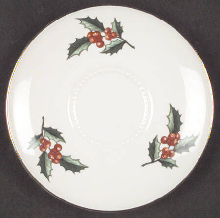 Christmas Tree & Holly Saucer for Footed Cup