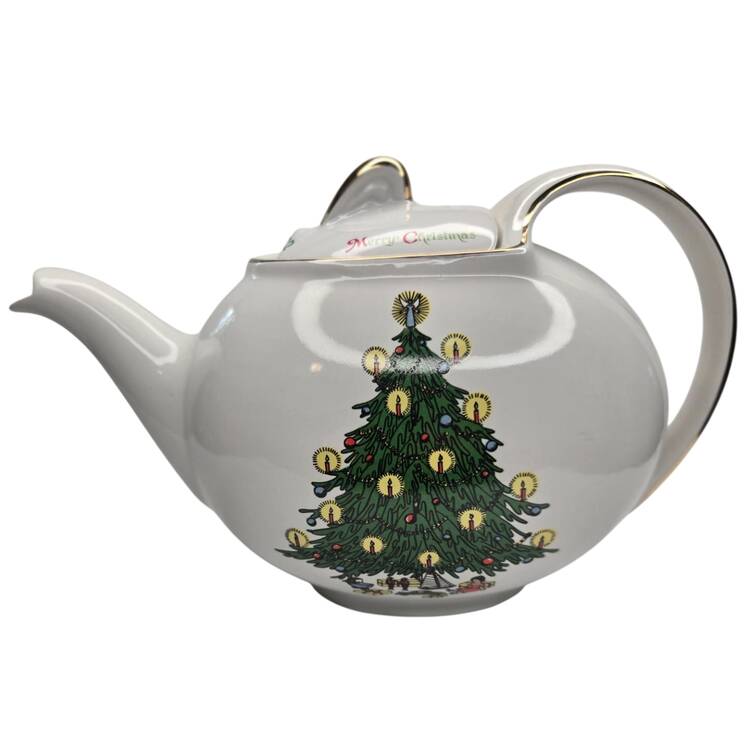 Christmas Tree & Holly Hook Cover Teapot & Lid