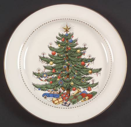 Christmas Tree & Holly Dinner Plate