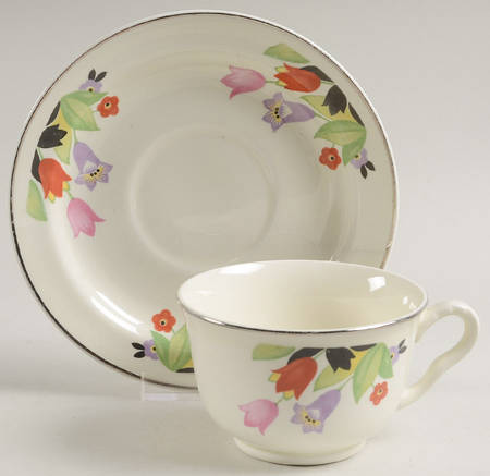 Crocus Footed Cup & Saucer Set