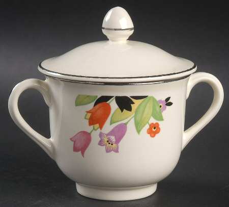Crocus Modern Shape Sugar Bowl & Lid by Hall