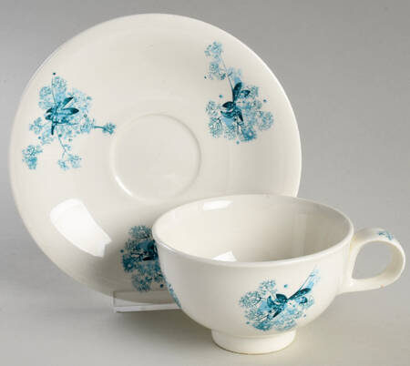 Frost Flowers Footed Cup & Saucer Set