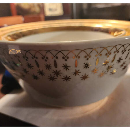 Gold Lace 6" Round Vegetable Bowl