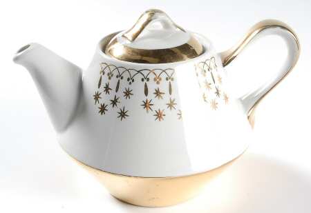 Gold Lace Flare Teapot & Lid