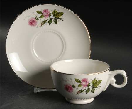 Heather Rose Footed Cup & Saucer Set