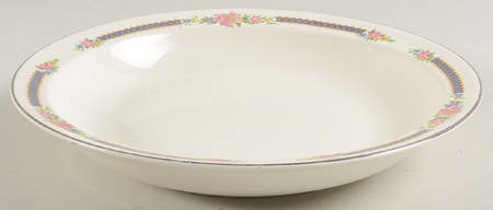 Blue Bouquet (Gold Trim) Rim Soup Bowl