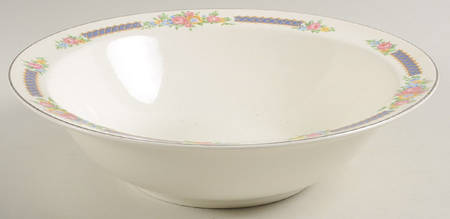 Blue Bouquet (Gold Trim) 9" Round Vegetable Bowl