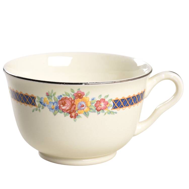 Blue Bouquet (Gold Trim) Footed Cup
