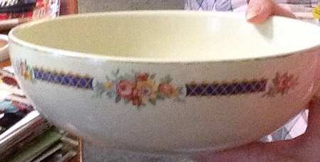 Blue Bouquet (Gold Trim) 9" Salad Serving Bowl
