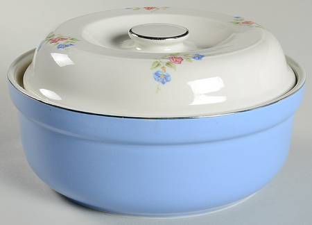 Morning Glory 2 Qt Thick Rim Round Covered Casserole