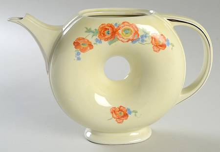 Orange Poppy Donut Teapot No Lid