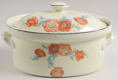Orange Poppy 1.25 Quart Oval Covered Casserole
