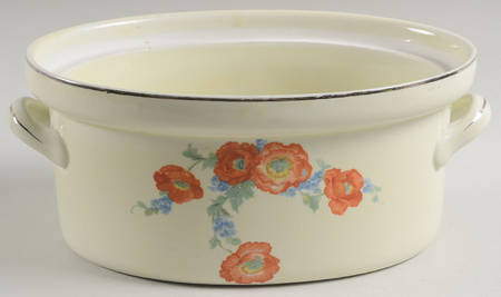 Orange Poppy 1.25 Quart Oval Covered Casserole No Lid