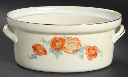 Orange Poppy 1.75 Quart Oval Casserole No Lid