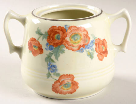 Orange Poppy Great American Sugar Bowl No Lid
