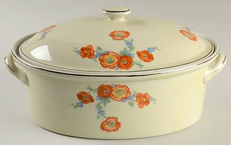 Orange Poppy 2.5 Quart Oval Covered Casserole