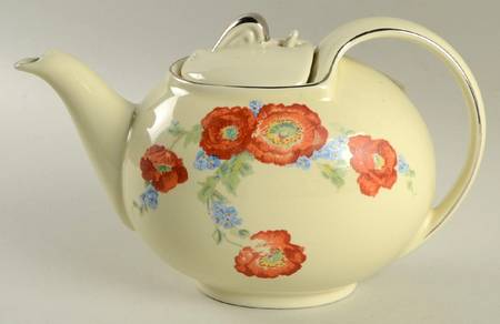 Orange Poppy Hook Cover Teapot & Lid