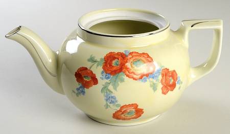 Orange Poppy Boston Teapot No Lid