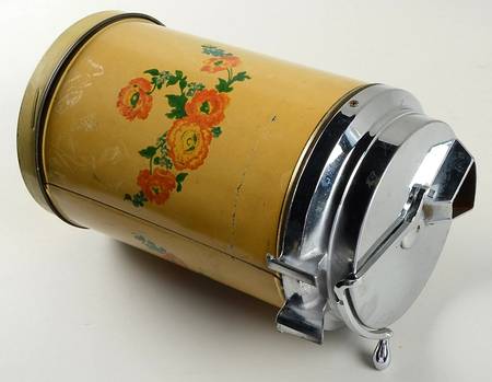 Orange Poppy Metal Coffee Dispenser & Lid