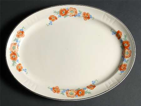 Orange Poppy 13" Oval Serving Platter