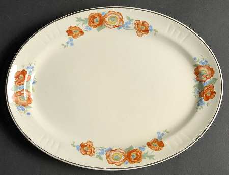 Orange Poppy 11" Oval Serving Platter