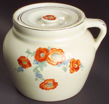 Orange Poppy 3 Qt New England #4 Bean Pot