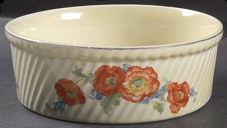 Orange Poppy French Fluted Baker